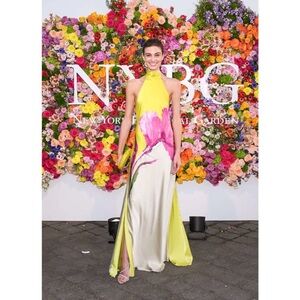 Silvia Tcherassi Chartreuse ‘Sherry’ Silk Gown